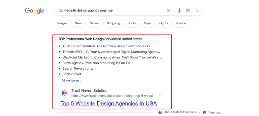 Google Featured Snippet