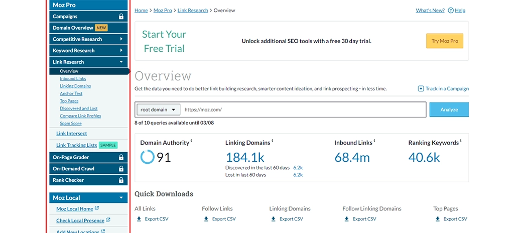 Mozbar SEO Tools